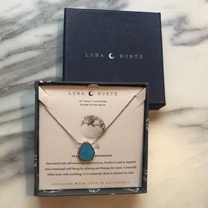 Silver Necklace with blue stone